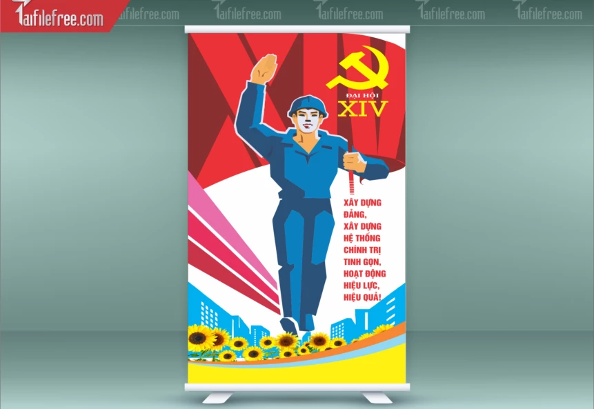 Standee Chào Mừng Đại Hội Đảng Lần Thứ 14_TD278