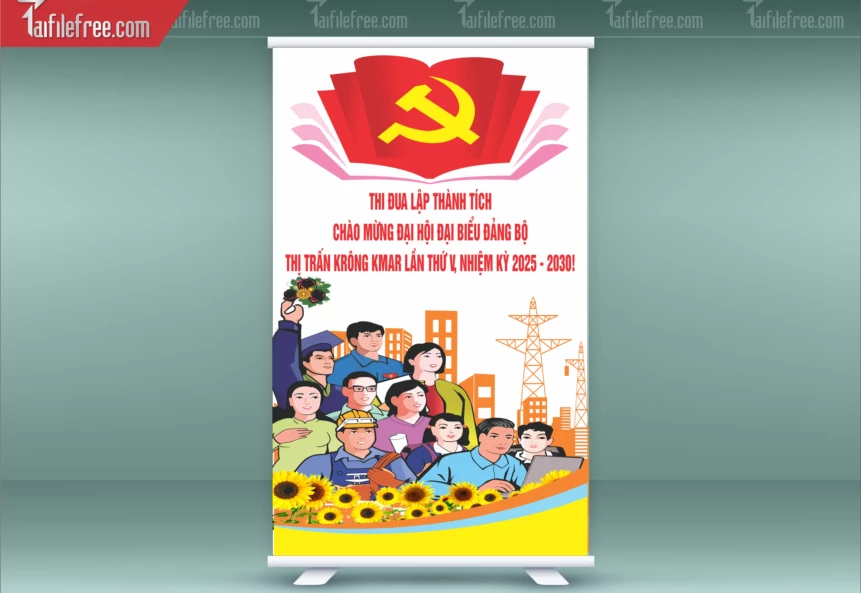 Standee Chào Mừng Đại Hội Đảng Lần Thứ 14_TD280
