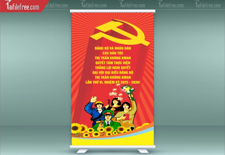 Standee Chào Mừng Đại Hội Đảng Lần Thứ 14_TD283