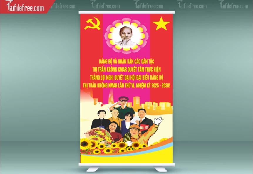 Standee Chào Mừng Đại Hội Đảng Lần Thứ 14_TD284