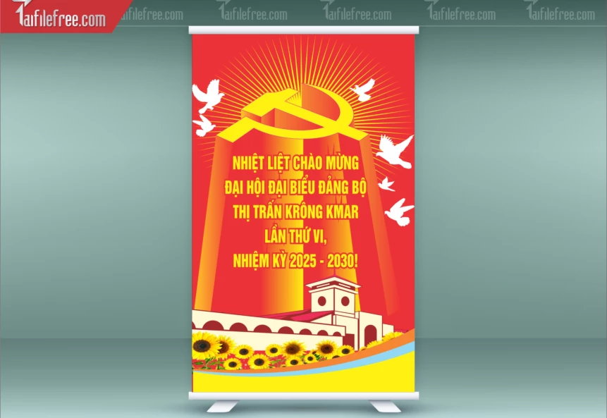 Standee Chào Mừng Đại Hội Đảng Lần Thứ 14_TD285