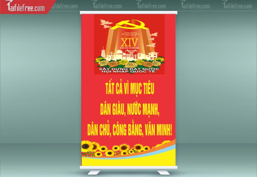 Standee Chào Mừng Đại Hội Đảng Lần Thứ 14_TD289