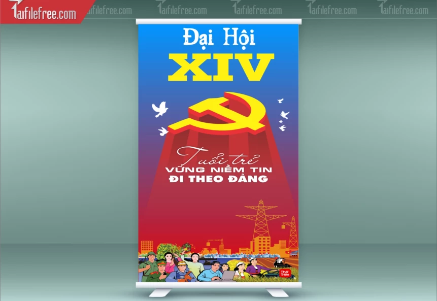 Standee Chào Mừng Đại Hội Đảng Lần Thứ 14_TD292