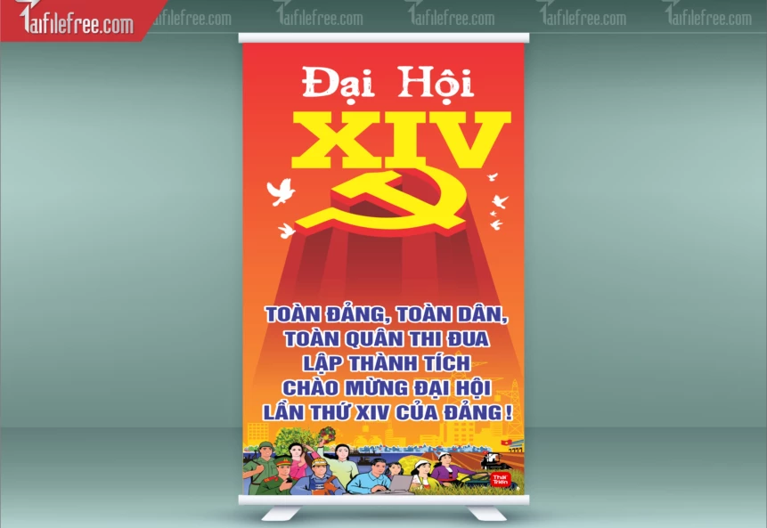 Standee Chào Mừng Đại Hội Đảng Lần Thứ 14_TD293
