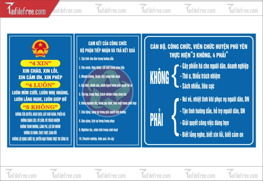 Biển Trang Trí Phòng Một Cửa Phường Xã _TD274