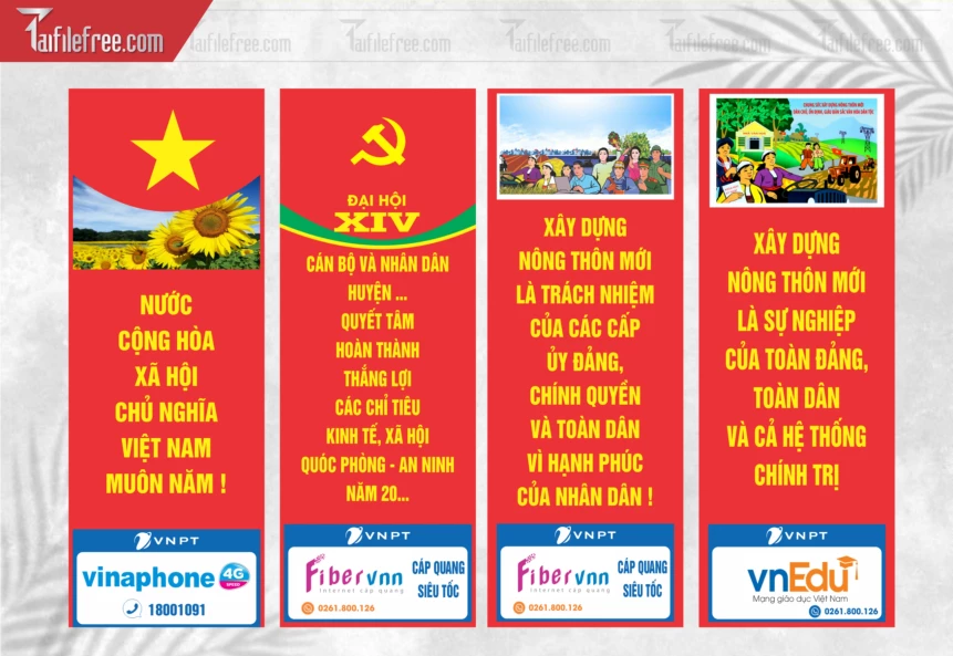 Phướn Chào Mừng Đại Hội Đảng Lần Thứ XIV_TD299