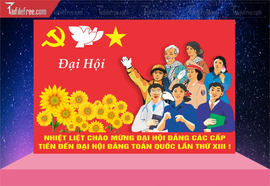 Backrgound Nhiệt Liệt Chào Mừng Đại Hội_TD309