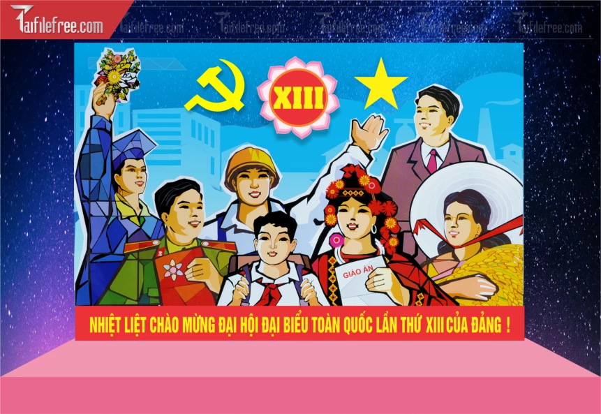 Backrgound Nhiệt Liệt Chào Mừng Đại Hội_TD313