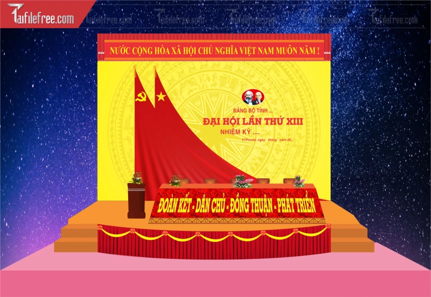 Background Nhiệt Liệt Chào Mừng Đại Hội_TD315