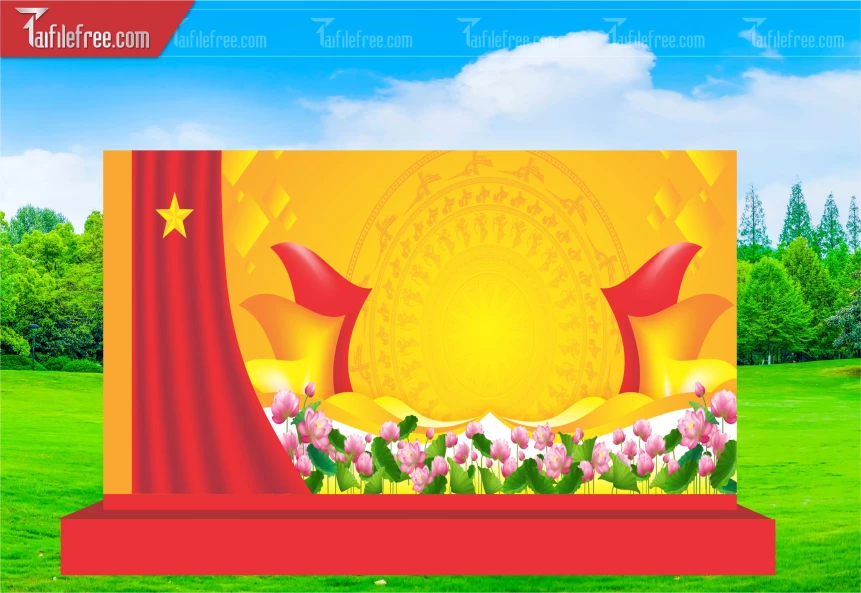 Phông Nền Chân hoa sen trong Đồng Vàng_TD326