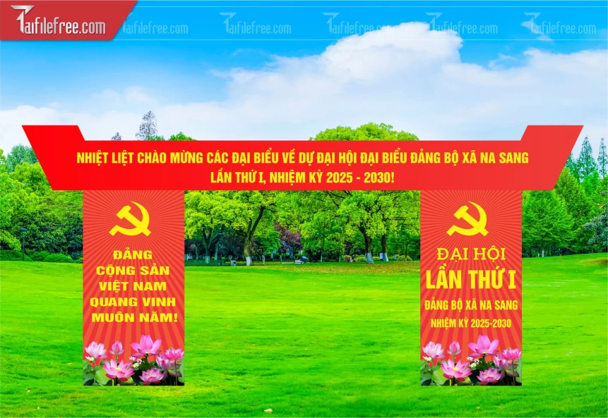 Cổng Nhiệt Liệt Chào Mừng Đại Hội Đại Biểu Đảng Bộ Xã Na Sang Lần Thứ I_TD377