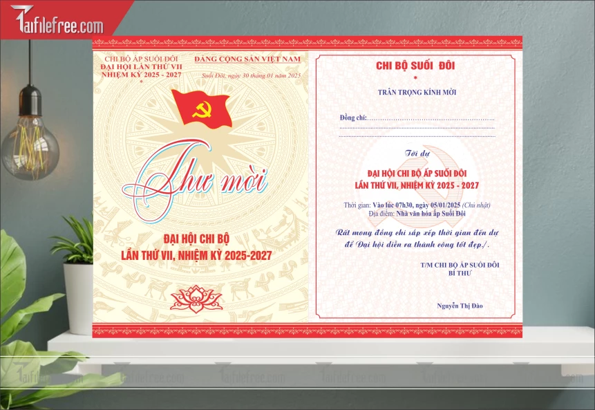 Thư Mời Đại Hội Chi Bộ Lần Thứ VII _TD386