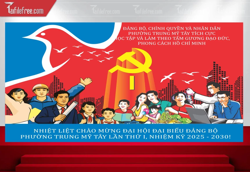 Background Nhiệt Liệt Chào Mừng Đại Hội Đại Biểu_TD414