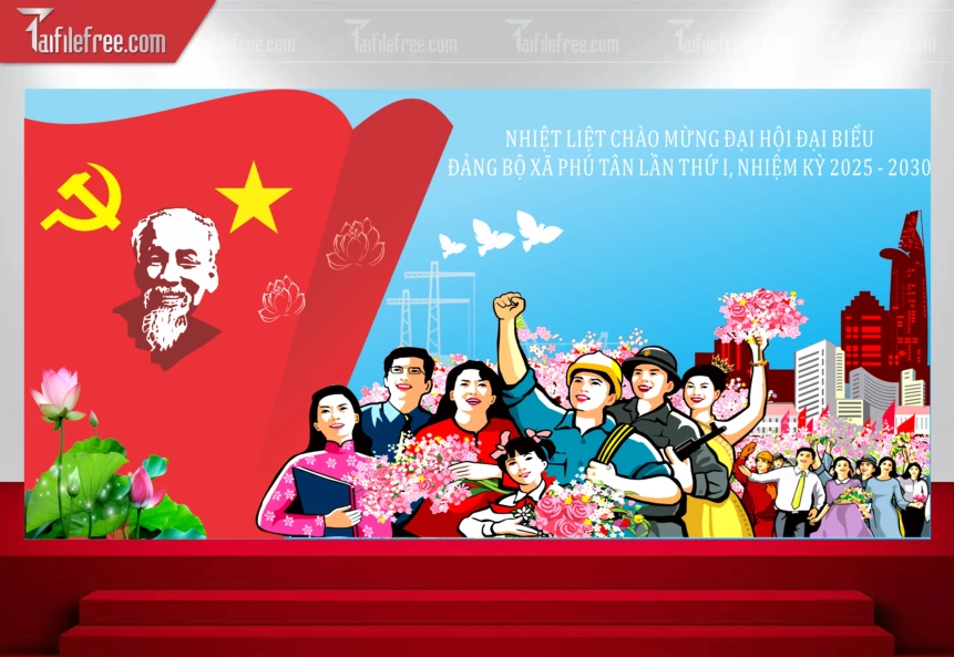 Background Nhiệt Liệt Chào Mừng Đại Hội Đại Biểu_TD416