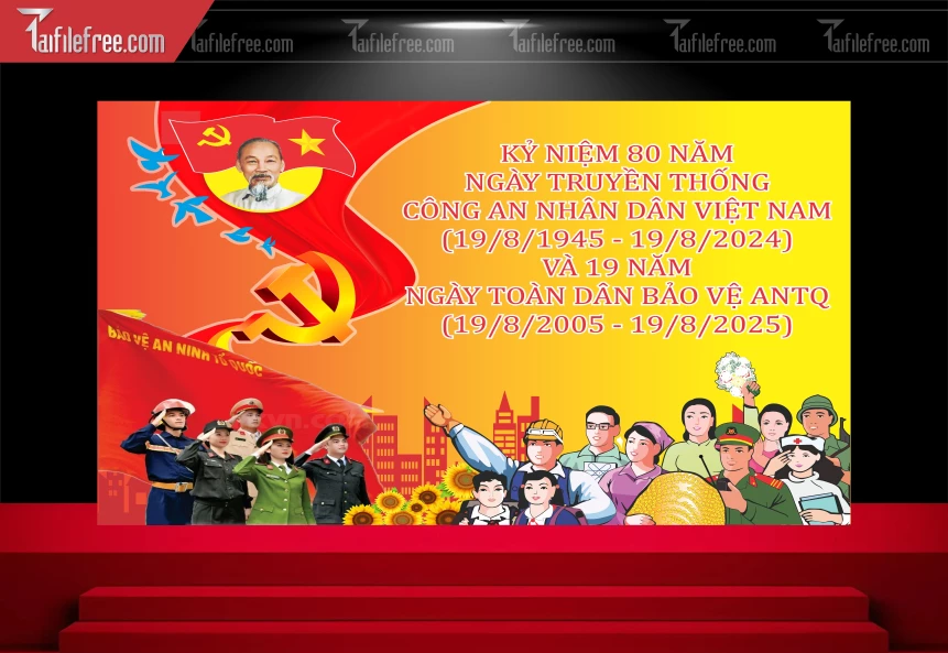 Background Kỷ Niệm Ngày Truyền Thống Công An Nhân Dân_TD422