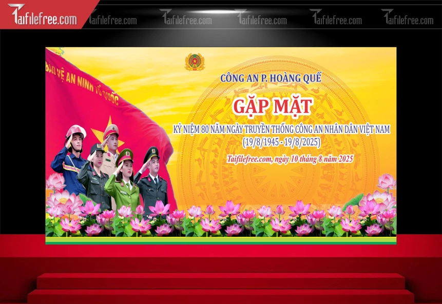 Background Kỷ Niệm 80 Năm Ngày Truyền Thống Công An Nhân Dân_TD426