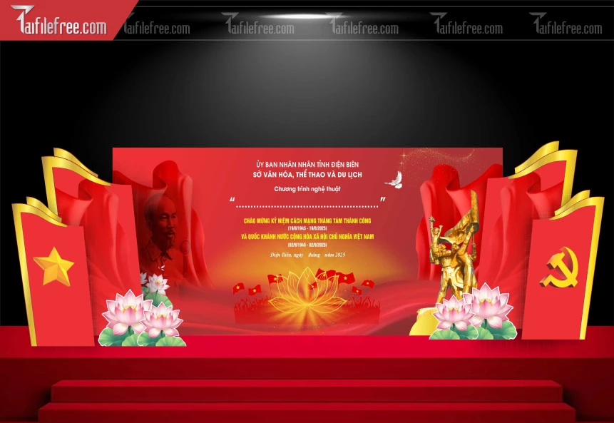 Background Chào Mừng Cách Mạng Tháng Tám Thành Công_TD444