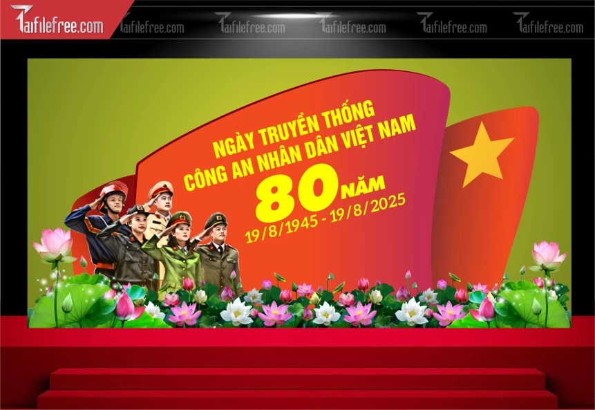 Background Kỷ Niệm 80 Năm Ngày Truyền Thống Công An Nhân Dân_TD470.