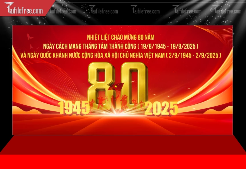 Background Chào Mừng Cách Mạng Tháng Tám Thành Công_TD473