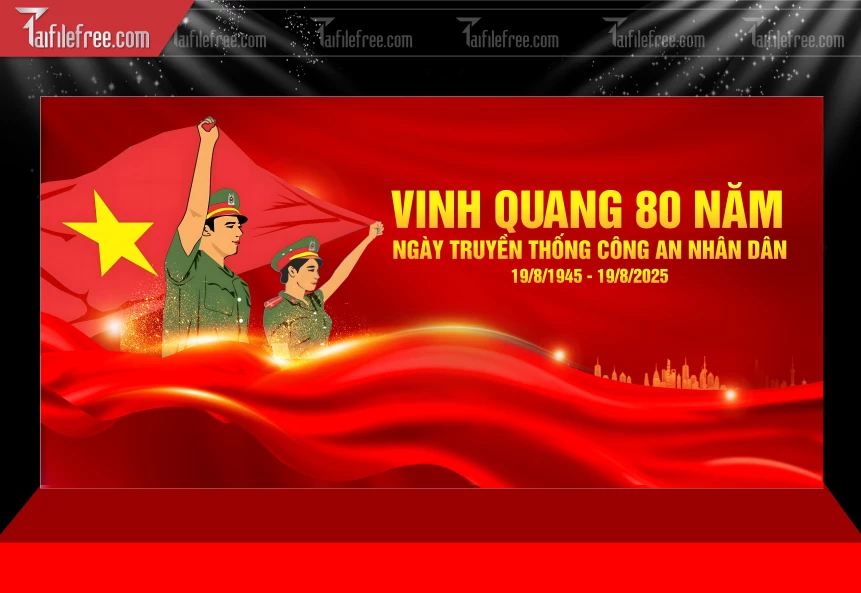 Background Kỷ Niệm 80 Năm Ngày Truyền Thống Công An Nhân Dân_TD475