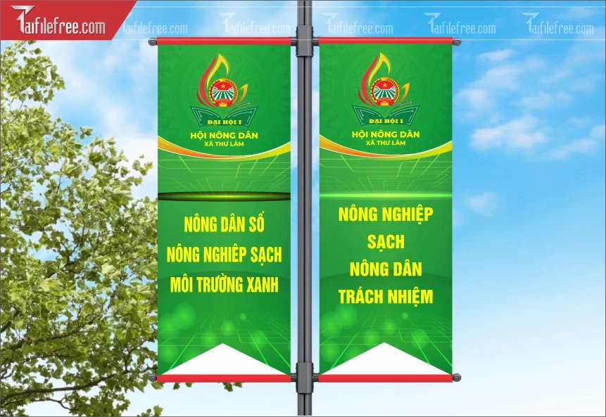 Phướn Tuyên Truyền Nông Dân Số, Nông Nghiệp Sạch, Môi Trường Xanh_TD480