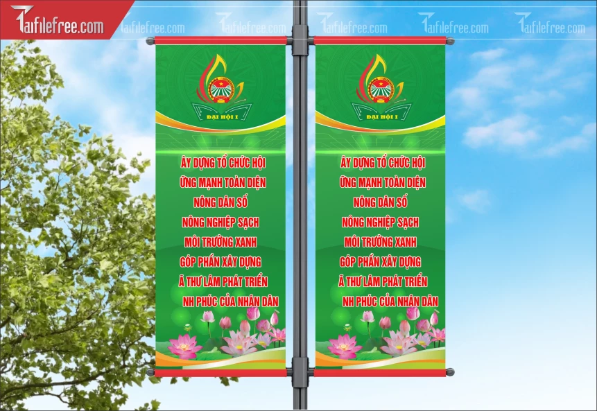 Phướn Tuyên Truyền Nông Dân Số, Nông Nghiệp Sạch, Môi Trường Xanh_TD481