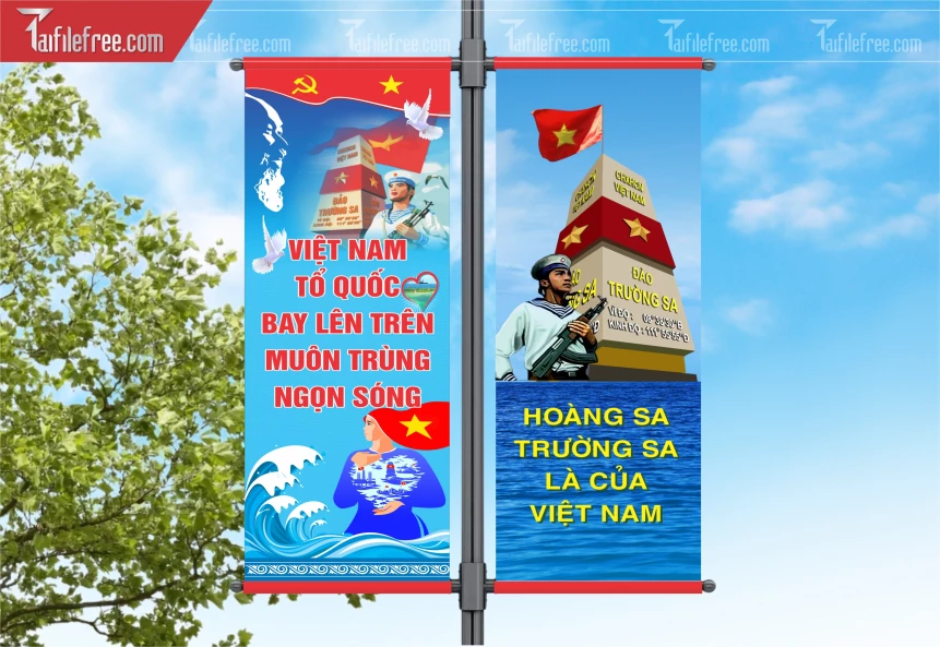 Phướn Tuyên Truyền Biển Đảo Hoàng Sa Trường Sa Là Của Việt Nam_TD508