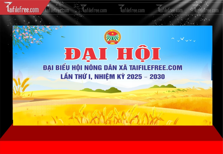 Phông Nền Đại Hội Đại Biểu Hội Nông Dân Xã Cẩm Giàng_TD576