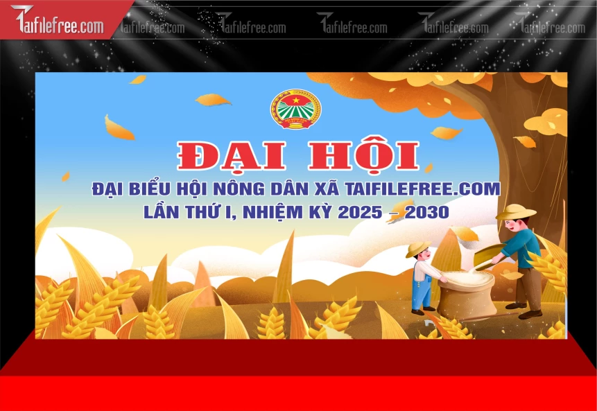 Phông Nền Đại Hội Đại Biểu Hội Nông Dân Xã Cẩm Giàng_TD577