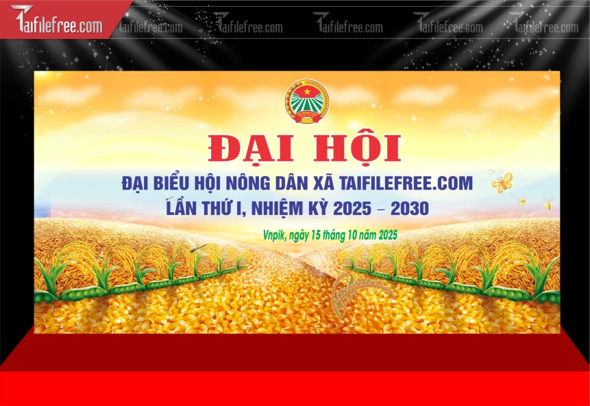 Phông Nền Đại Hội Đại Biểu Hội Nông Dân Xã Cẩm Giàng_TD578