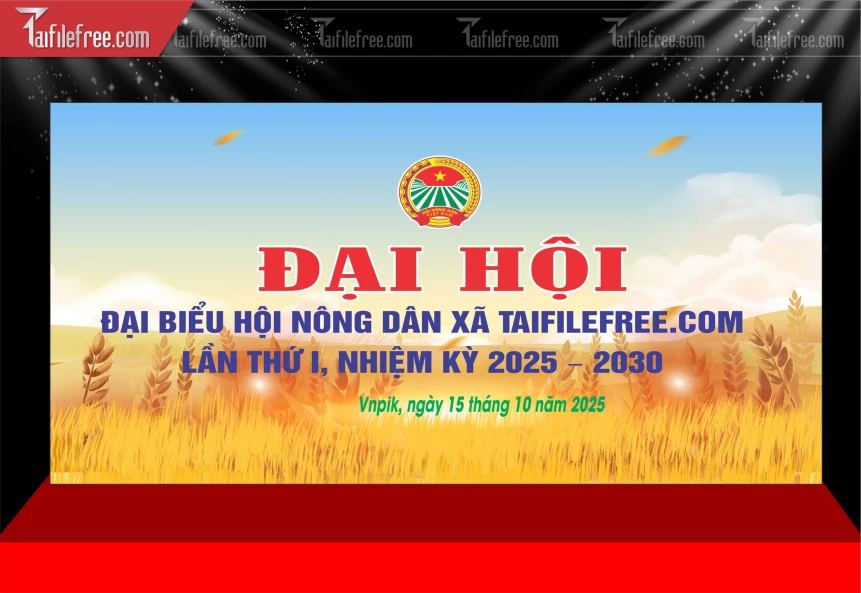Phông Nền Đại Hội Đại Biểu Hội Nông Dân Xã Cẩm Giàng_TD579