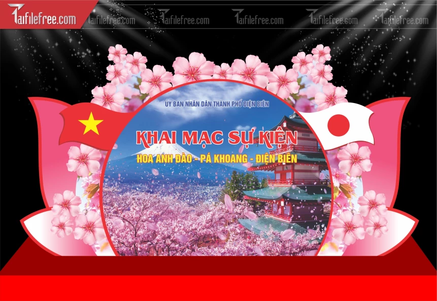 Mẫu Background Lễ Hội Hoa Anh Đào_TD623