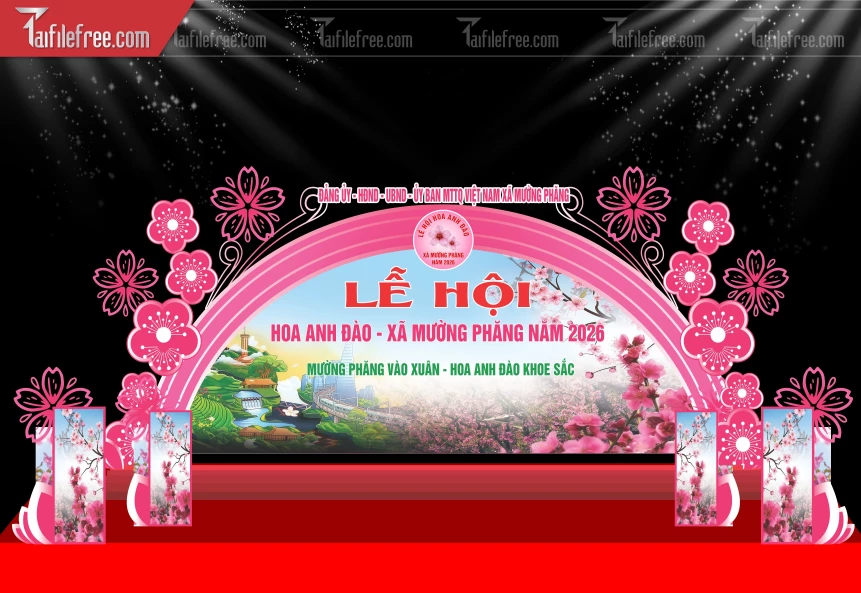 Mẫu Background Lễ Hội Hoa Anh Đào_TD633