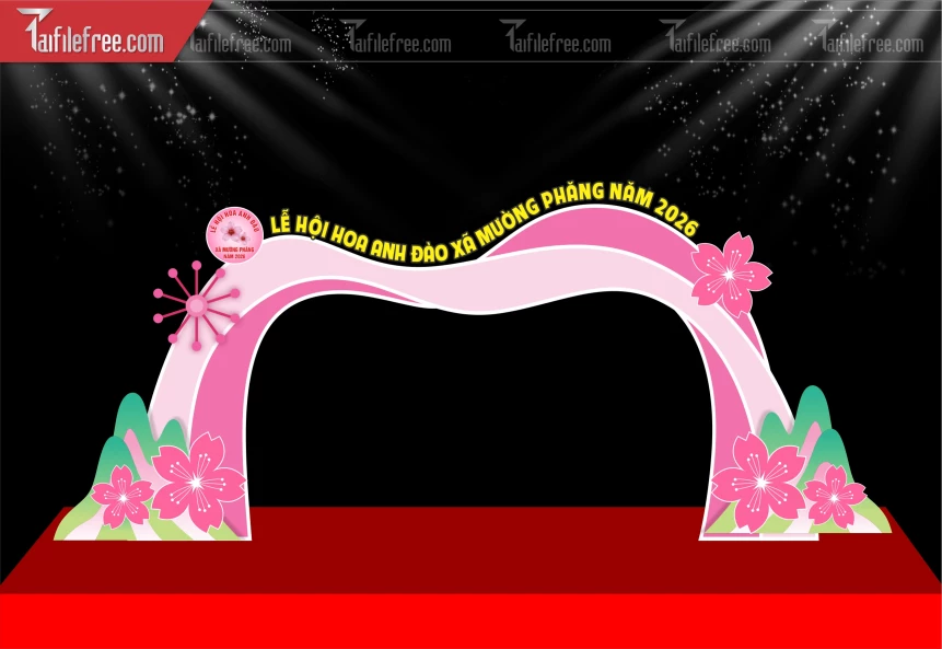 Mẫu Cổng Chào Lễ Hội Hoa Anh Đào_TD634