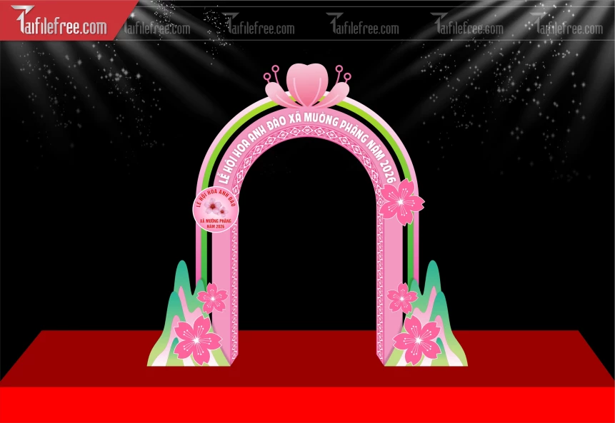 Mẫu Cổng Chào Lễ Hội Hoa Anh Đào_TD636