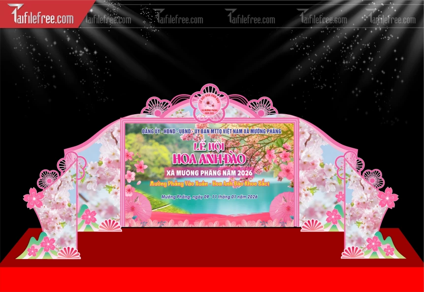 Mẫu Background Lễ Hội Hoa Anh Đào_TD638