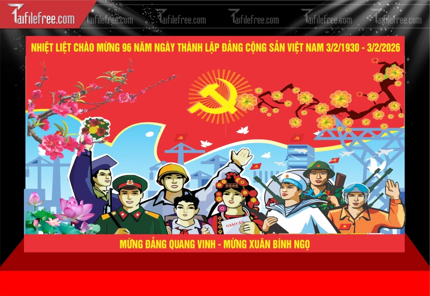 Mẫu Phông Nền Mừng Đảng Mừng Xuân Chúc Mừng Năm Mới Năm Chào Xuân Bính Ngọ.._TD640