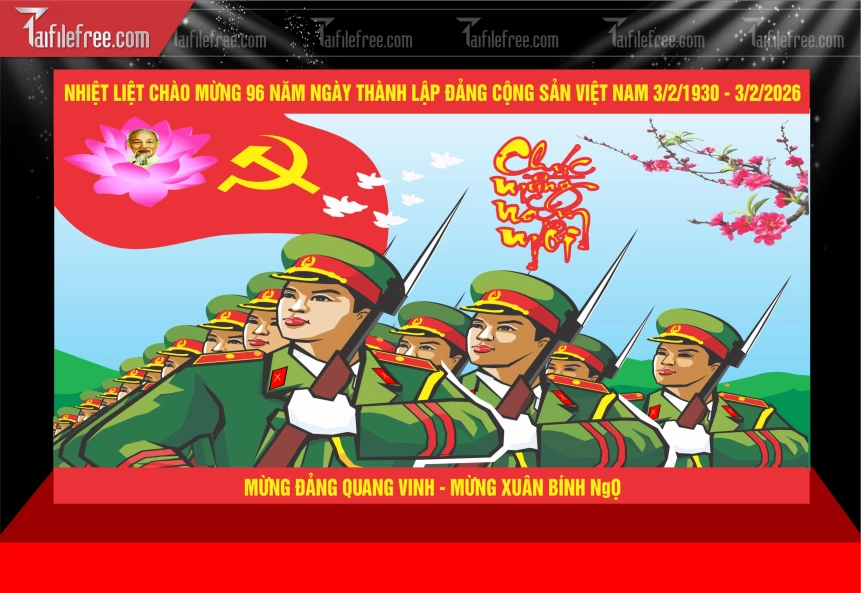 Mẫu Phông Nền Mừng Đảng Mừng Xuân Chúc Mừng Năm Mới Năm Chào Xuân Bính Ngọ.._TD642