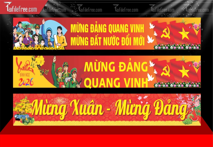 Mẫu Băng Rôn Chúc Mừng Năm Mới Năm Chào Xuân Bính Ngọ_TD648