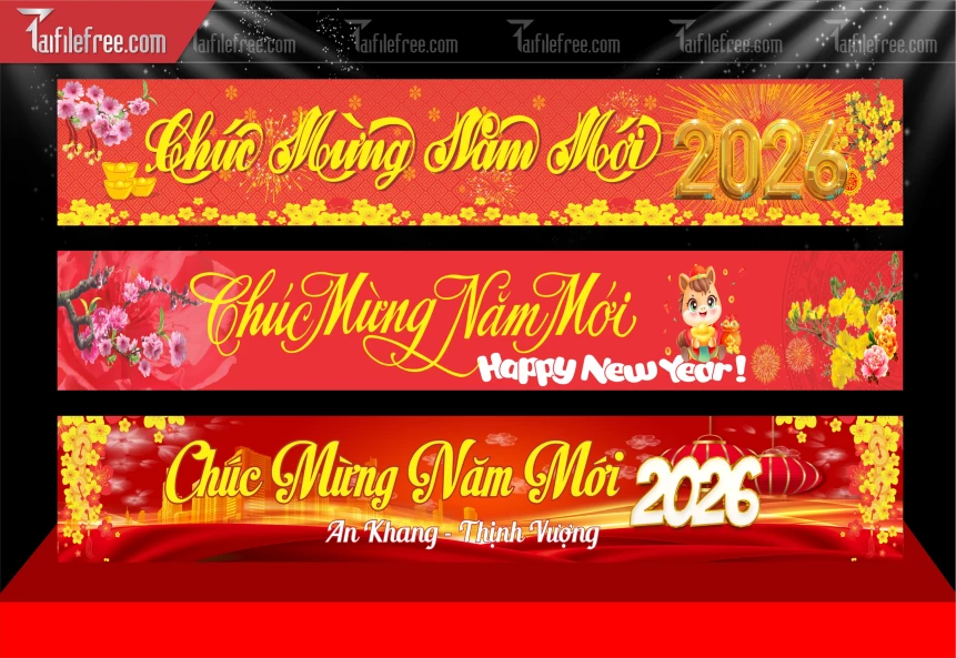 Mẫu Băng Rôn Chúc Mừng Năm Mới Năm Chào Xuân Bính Ngọ_TD653