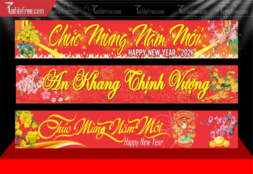 Mẫu Băng Rôn Chúc Mừng Năm Mới Năm Chào Xuân Bính Ngọ_TD654