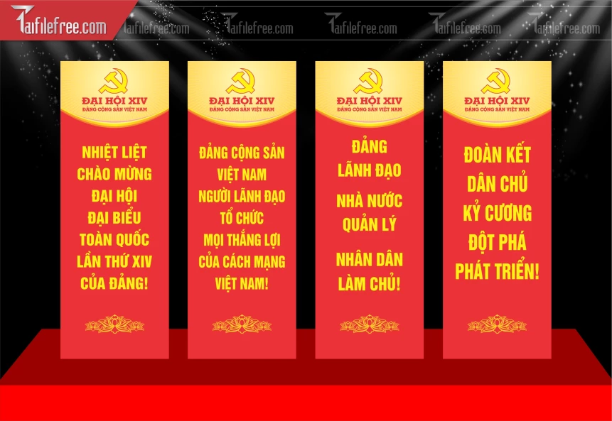 Mẫu Phướn Nhiệt Liệt Chào Mừng Đại Hội Đại Biểu_TD660