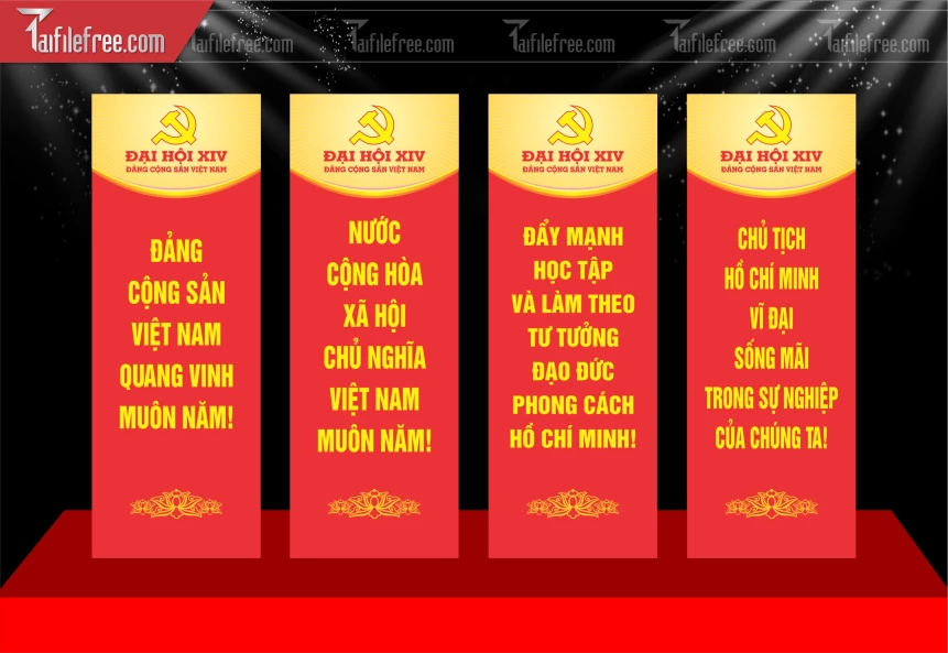 Mẫu Phướn Nhiệt Liệt Chào Mừng Đại Hội Đại Biểu_TD662