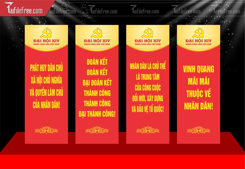 Mẫu Phướn Nhiệt Liệt Chào Mừng Đại Hội Đại Biểu_TD663