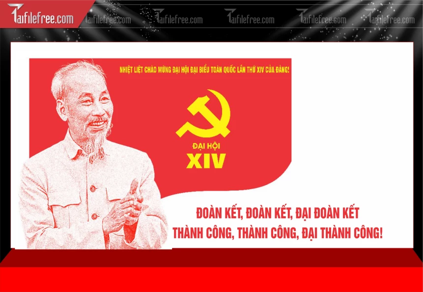 Mẫu Phông Nền  Nhiệt Liệt Chào Mừng Đại Hội Đại Biểu_TD664
