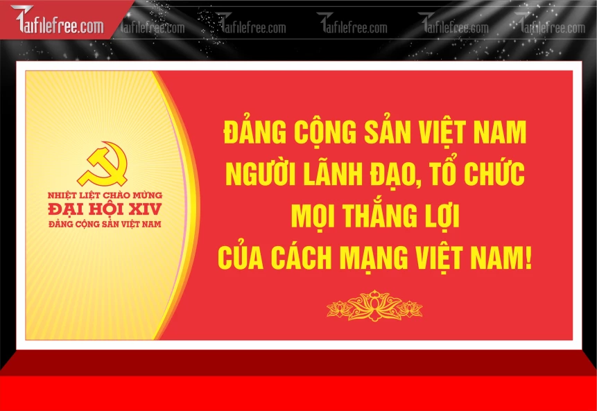 Mẫu Phông Nền  Nhiệt Liệt Chào Mừng Đại Hội Đại Biểu_TD665