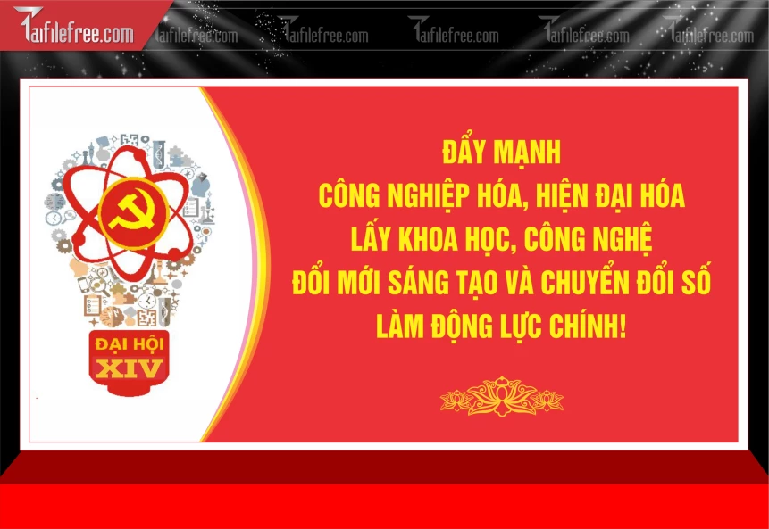 Mẫu Phông Nền  Nhiệt Liệt Chào Mừng Đại Hội Đại Biểu_TD666