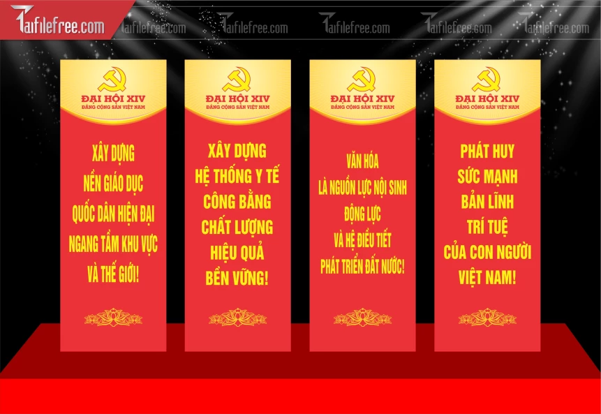 Mẫu Phướn Nhiệt Liệt Chào Mừng Đại Hội Đại Biểu_TD668