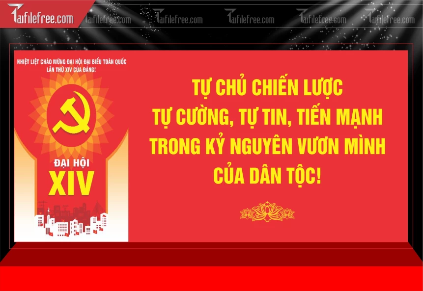 Mẫu Phông Nền Nhiệt Liệt Chào Mừng Đại Hội Đại Biểu_TD672