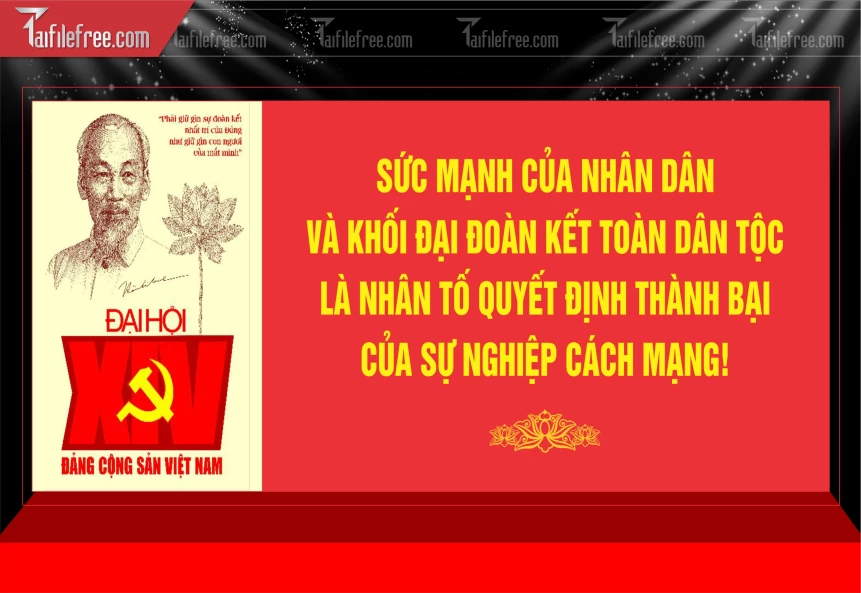 Mẫu Phông Nền Nhiệt Liệt Chào Mừng Đại Hội Đại Biểu_TD673